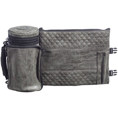 Leatherette Thermal Tefillin & Tallit Protective Case "Tik-taf" 22 cm- Black - Gray