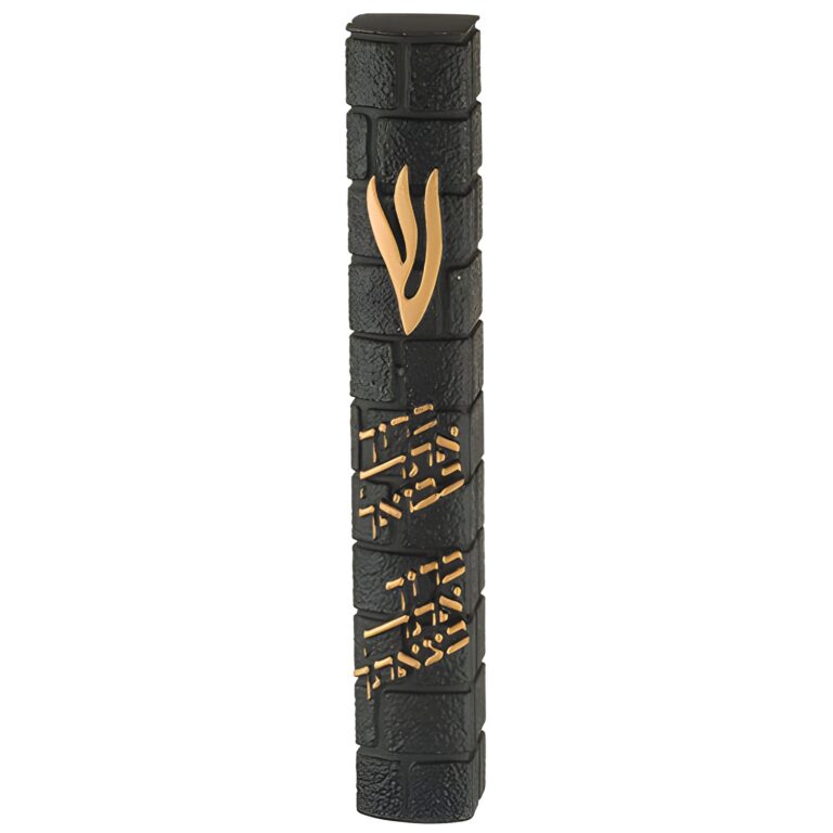 Stone-like "Kotel" Mezuzah 15 cm- Black