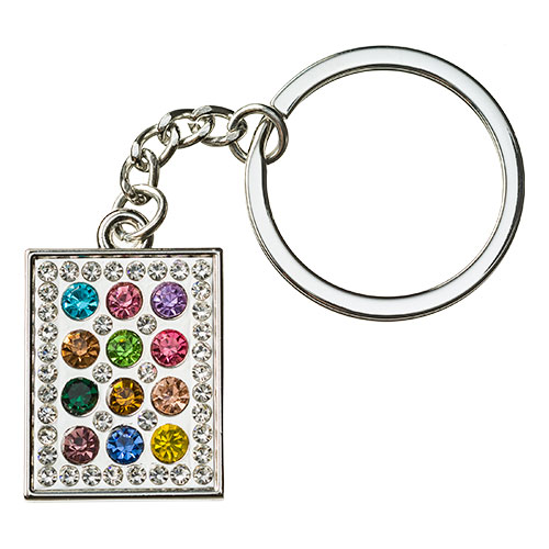 Nickel Choshen Stones Key Holder with Stone Inlay