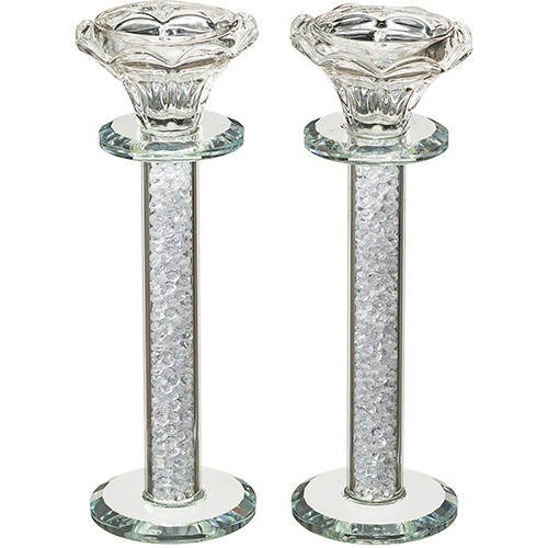 Crystal Candlesticks with Stones 17 cm