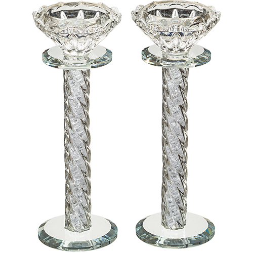 Crystal Candlesticks with Stones 17 cm