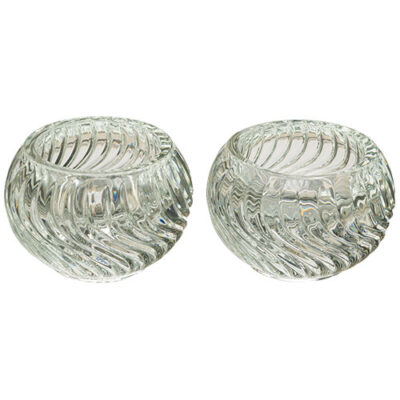 Pair of Glass Candlesticks - 5 cm
