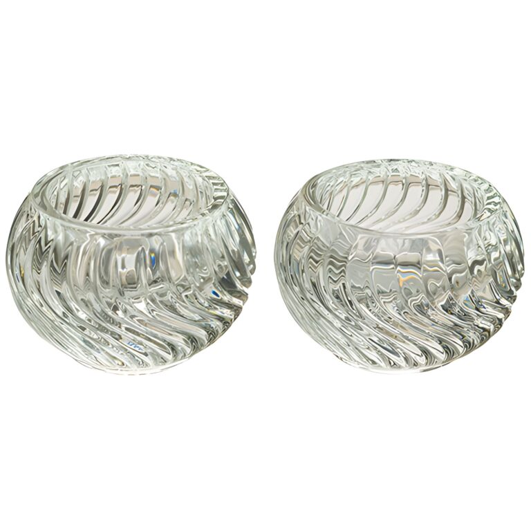 Pair of Glass Candlesticks - 5 cm