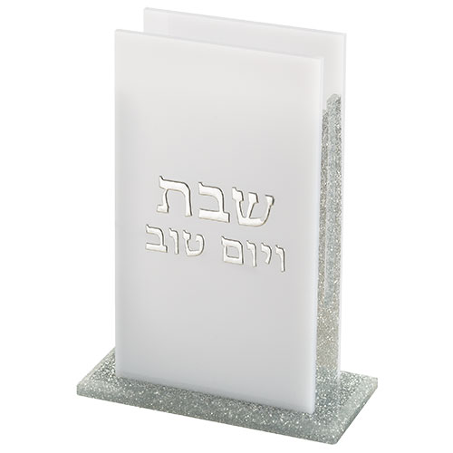 Perspex Matches Holder 13*9.5 cm - Silver Glitter