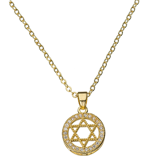 Metal Necklace- Golden Magen David 2 cm