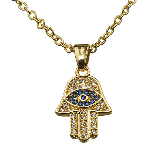 Metal Necklace- Golden Hamsa 1.5 cm