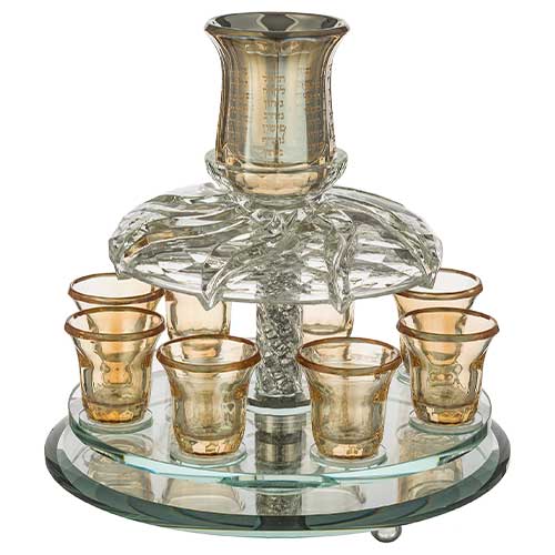 Crystal Wine Divider 33*25 cm with 8 Small Cups