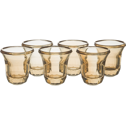 Crystal Liquer Set with 6 Cups - 6 cm