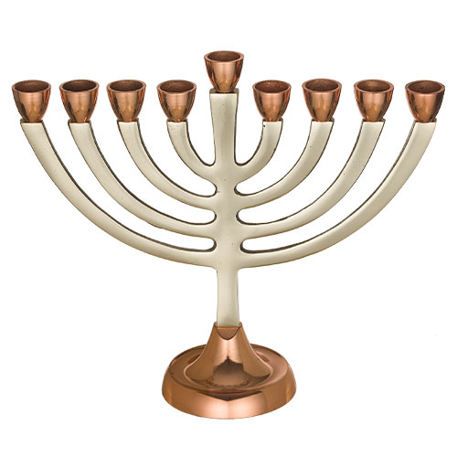 Aluminum Menorah 26 cm with Gold Color Branches