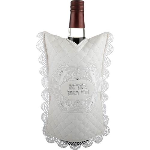 Leather Like Wine Bottle Cover Laid with Stones 23X16 cm
