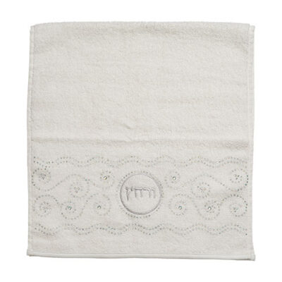 A Pair of White Hand Towels with Fancy Stones