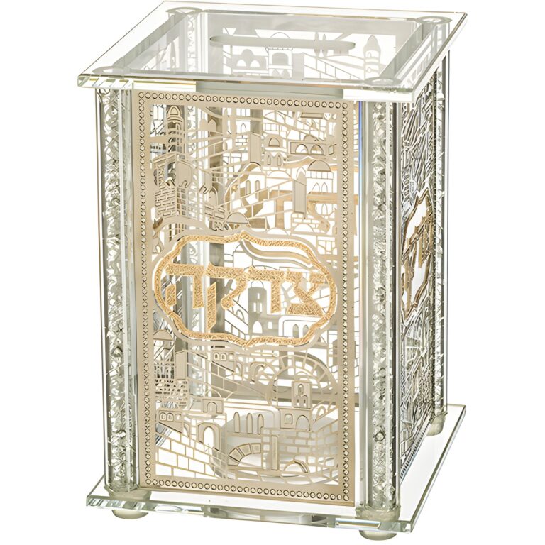 Crystal Tzedakah Box 13*9 cm with Plaque