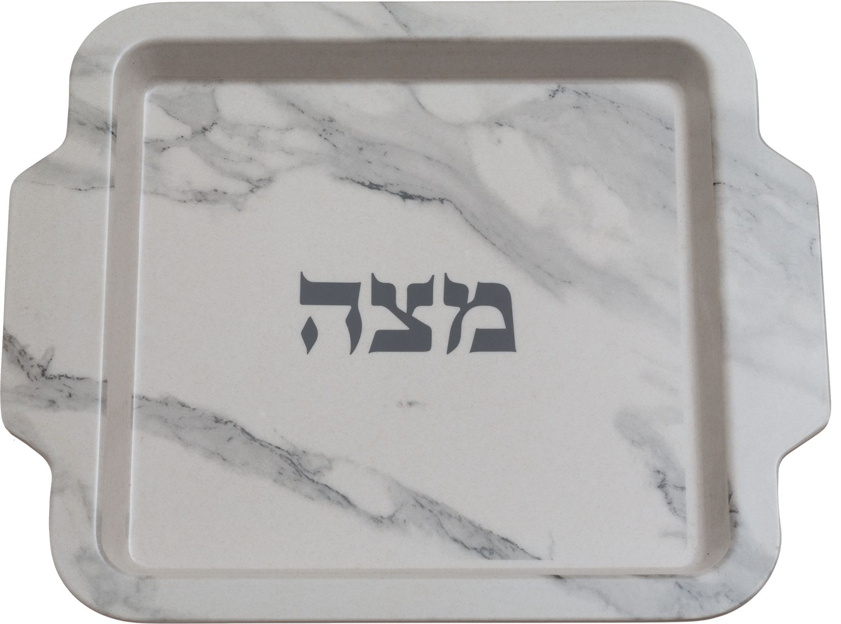 Bambo Matzah Tray 25x29 cm - White Marble