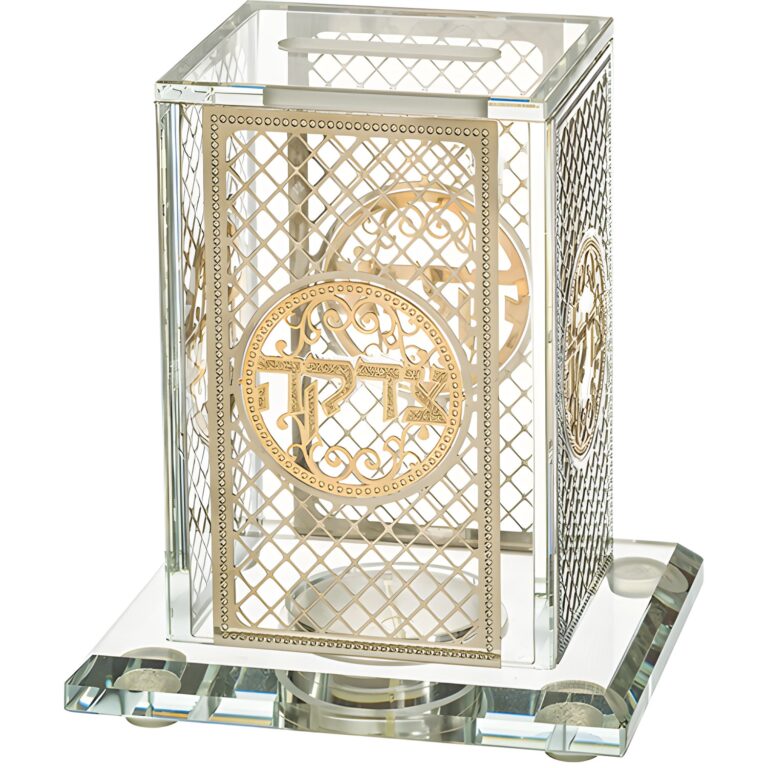 Crystal Tzedakah Box 12*9 cm with Plaque