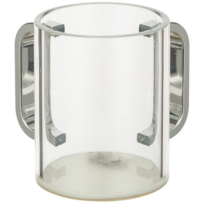 Lucite Clear Washing Cup 11 cm - White Marble