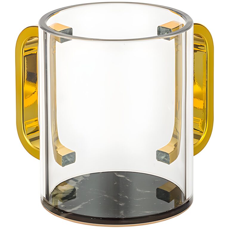 Lucite Clear Washing Cup 11 cm - Black Marble