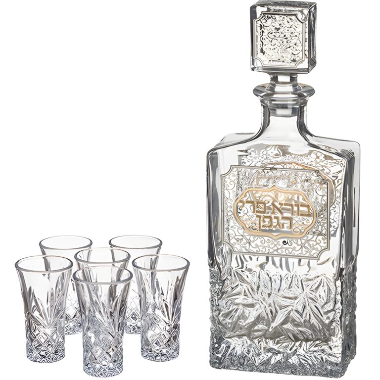 Set of Crystal Wine Bottle with 6 Liquer Glass