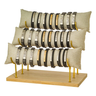 C Bracelets with Amulets - Assorted Set 24 pcs on Stand