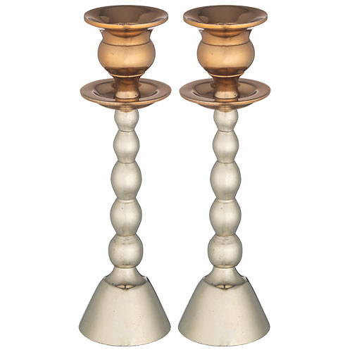 Pair of Aluminum Candlesticks 20 cm