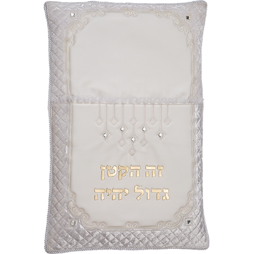 Leather Like Brit Pillow 74*50 cm with Bold Embroidery