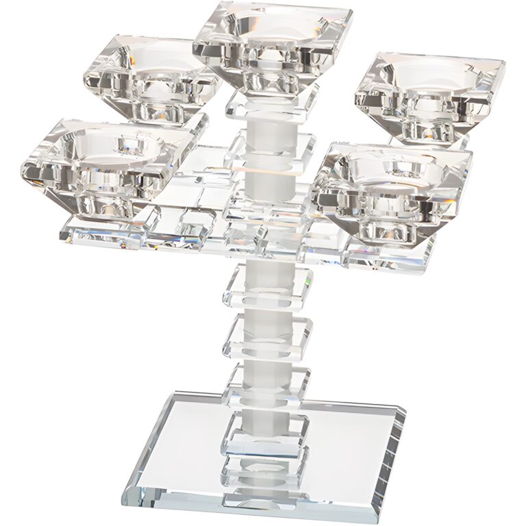 Crystal 5 Branch Candlesticks 19.5 cm