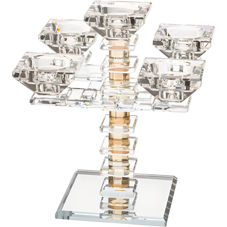 Crystal 5 Branch Candlesticks 19.5 cm