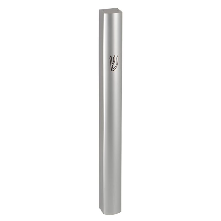 Aluminum Semi- Round Mezuzah 15cm- Matte - Silver