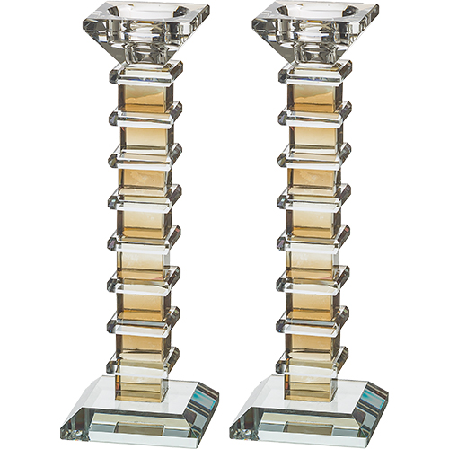 Pair of Crystal Elegant Candlesticks 22.5CM