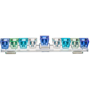 208 חנוכיית קריסטל מהודרת עם בסיס 7x28 ס"מ