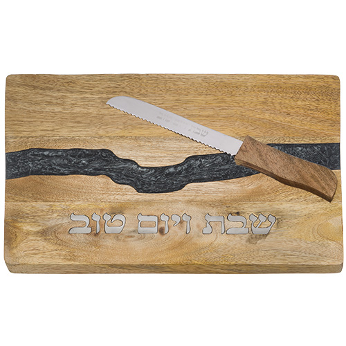 Challah Tray With Knife 41x28 cm
