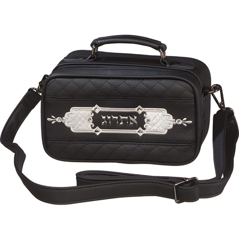 Leatherette Etrog Box 19*11 cm- Black