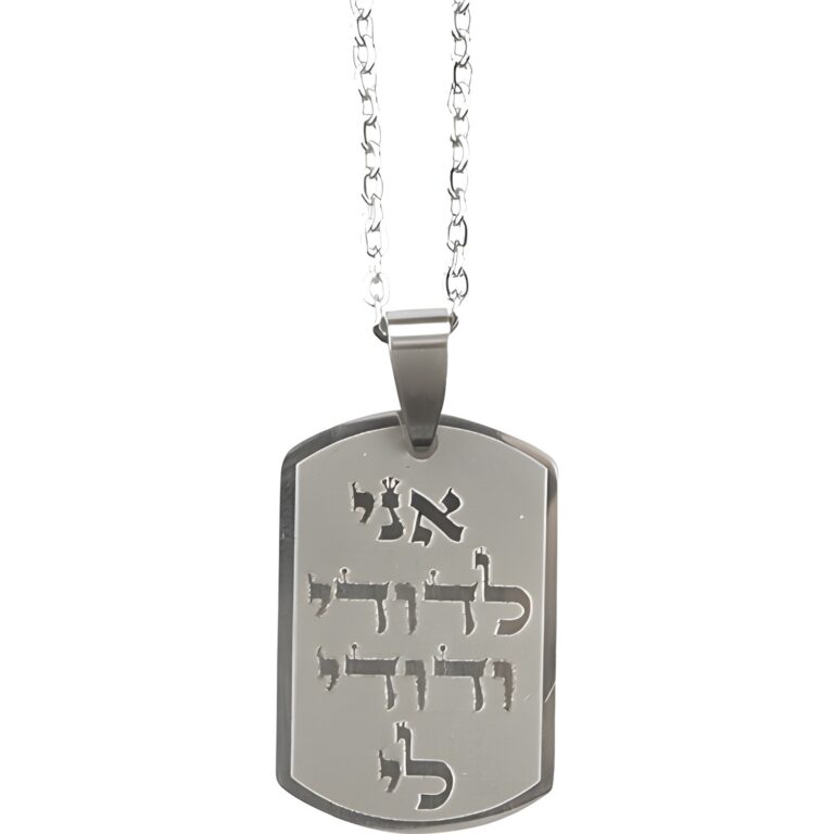 Stainless Steel Necklace 50 cm- "Ani LeDodi" 2.5 cm