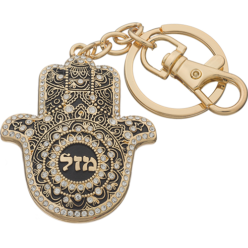 Metal Key Holder Hamsa Mazal 5.5 cm