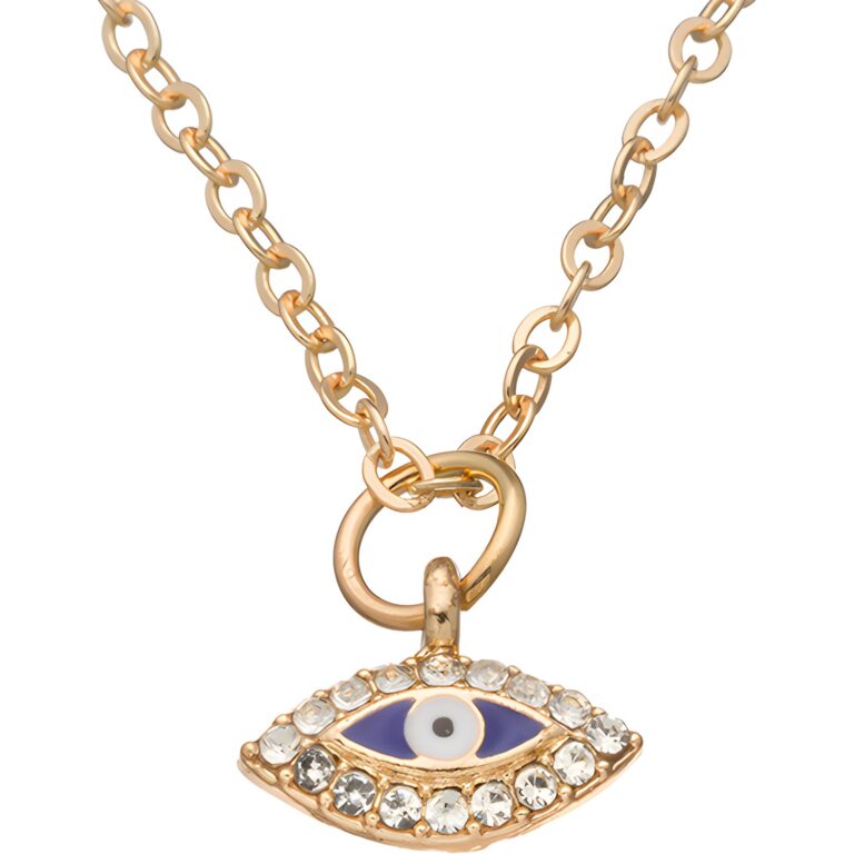 Metal Necklace- Golden 45 cm - with Stones