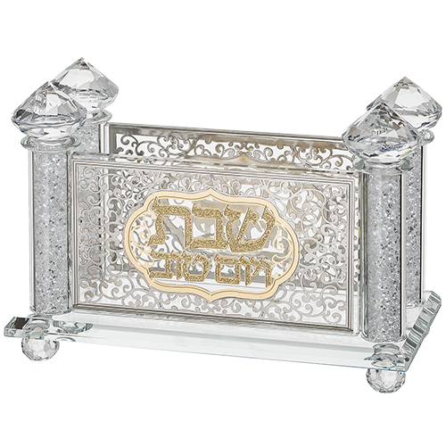 Crystal Napkin Holder with Metal Plate 10*17 cm