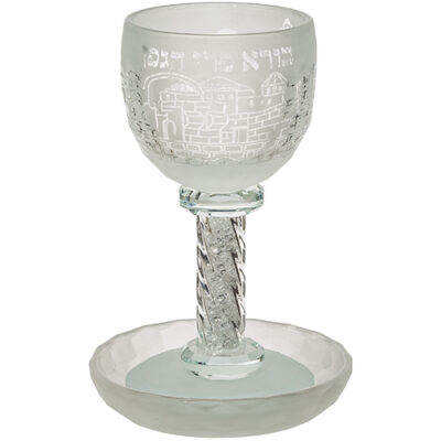 Crystal Kiddush Cup 16 cm with Stones Contain 130ml // 4.3oz