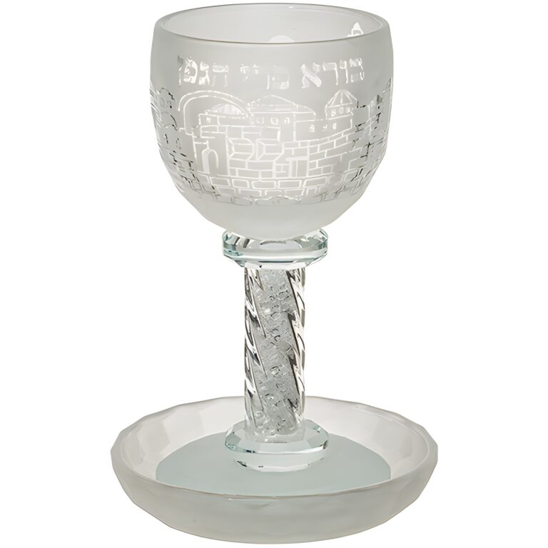 Crystal Kiddush Cup 16 cm with Stones Contain 130ml // 4.3oz