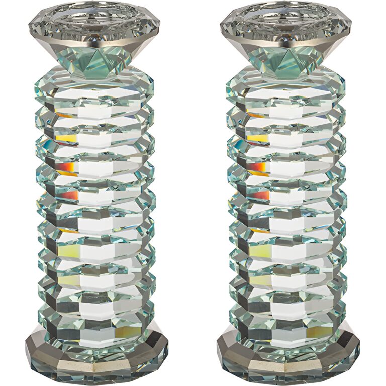Pair of Crystal Elegant Candlesticks 18 cm