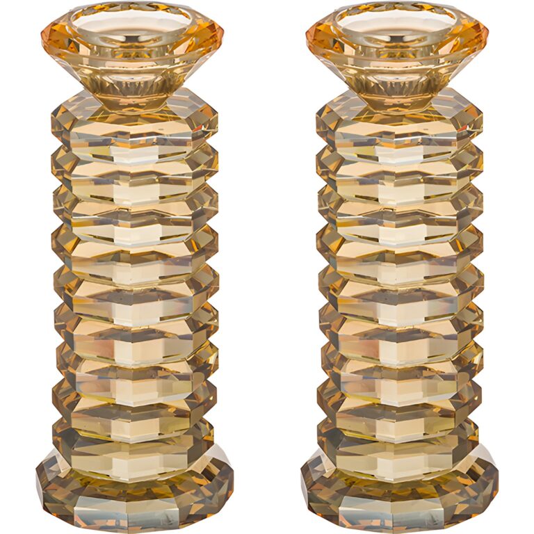 Pair of Crystal Elegant Candlesticks 18 cm