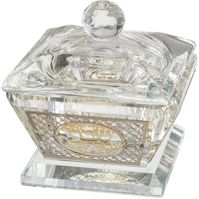 Crystal Salt Holder 6*4 cm with Laser Cut Plaque