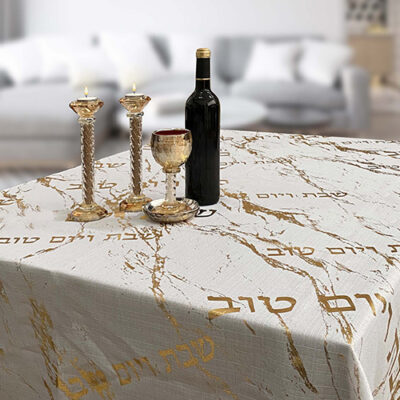 Elegant Fabric Tablecloth 140*350 cm "Gln Marble" - Gold