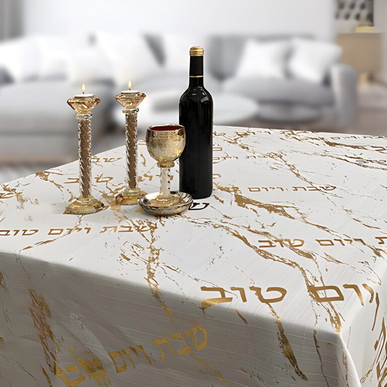 Elegant Fabric Tablecloth 140*350 cm "Gln Marble" - Gold