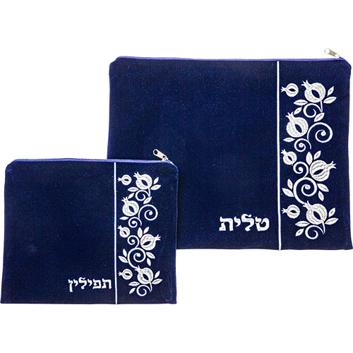 Velvet Talit-Teflin Set  With Embroidery 36x29 cm