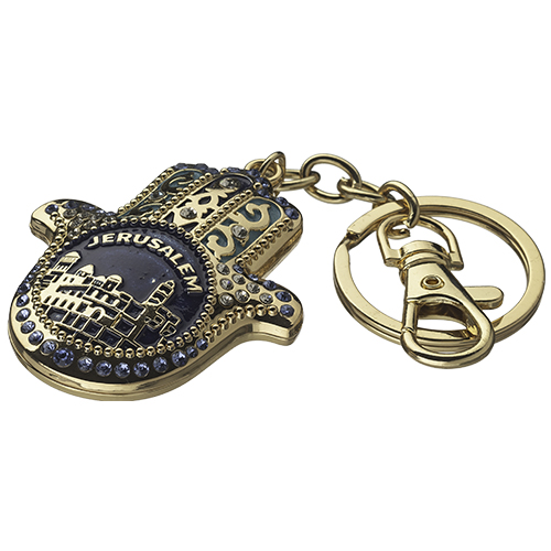 Metal Key Holder Hamsa English 5.5 cm