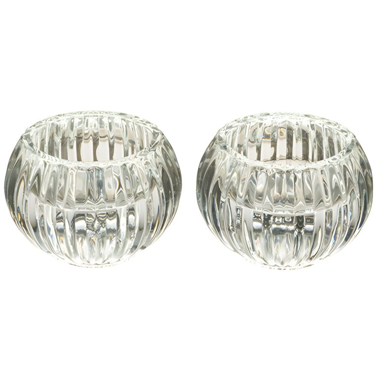 Pair of Glass Candlesticks - 5 cm
