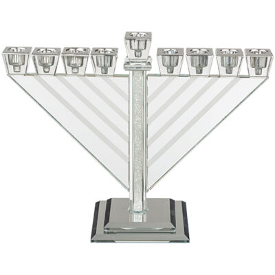 Elegant Crystal Menorah 21 cm - Chabad - with Stones