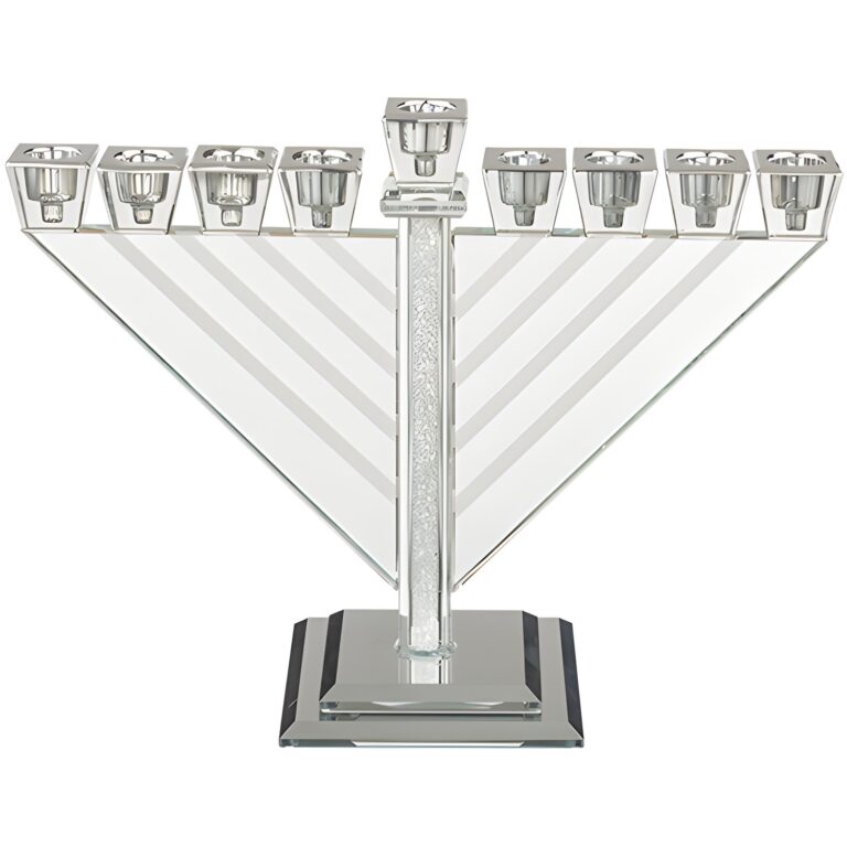 Elegant Crystal Menorah 21 cm - Chabad - with Stones