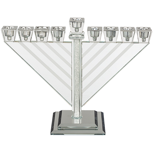 Crystal Elegant Hanukkiah 21 cm - CHABAD