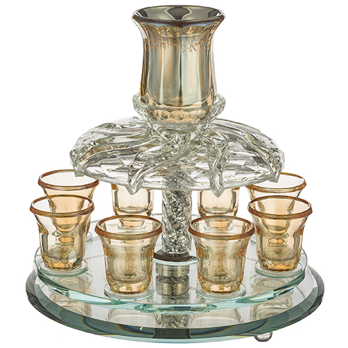 Crystal Wine Divider 33*25 cm with 8 Small Cups