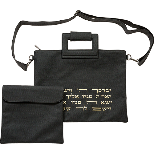 Leatherette Talit - Tefilin Set 38*31 cm with Bold Embroidery